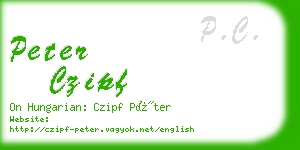 peter czipf business card